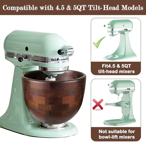 Tazón de Madera de Acacia Compatible con KitchenAid 4.5 & 5 QT miniatura 4