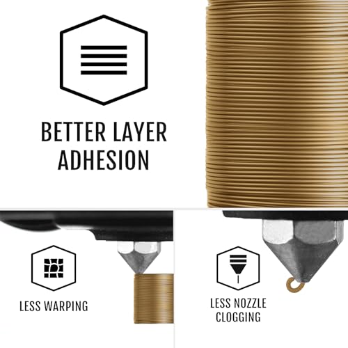 Image of PETG Filament 1.75mm for 3D Printer, Metal-Like Consumable 1kg (2.2lbs) 1 Spool, Silk Metallic Finish PETG High Speed 3D Printer Filament, Dimensional Accuracy + /- 0.03 mm,Metallic Bronze Gold