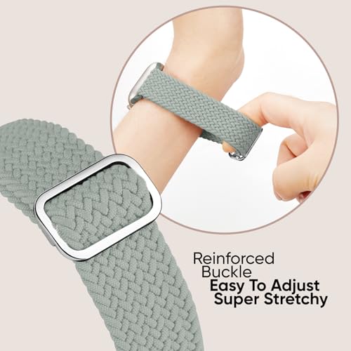 Image of 6 Pack Braided Stretchy Bands Compatible with Apple Watch Band 38mm 40mm 41mm 42mm 44mm 45mm 46mm 49mm Women Men, Adjustable Nylon Solo Loop Elastic Straps for iWatch Series 11 10 9 8 7 6 5 4 SE Ultra