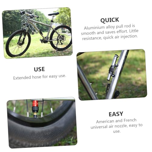 Mini inflador portátil de bicicleta para carretera con manguera flexible 7