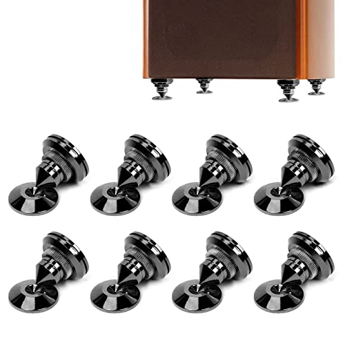 Tertullus Pieds De Haut-parleur Anti-vibration – Lot De 4 – En Aluminium Avec Amortisseur Caoutchouc – Charge Max 80 Kg – Améliore La Qualité Sonore