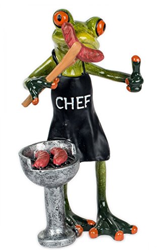 Ranocchio Con Barbecue Verde Chiaro, 14 Cm, Giardino - Decorazione