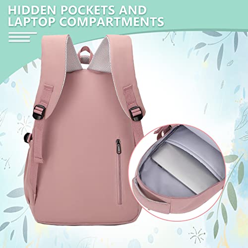 Rcrirth Bookbags For Teen Girls | Backpacks For Middle School Girls - Girls Backpacks For Middle School - School Backpack For Teens Girls | Lightweight - Pink #TOP3
