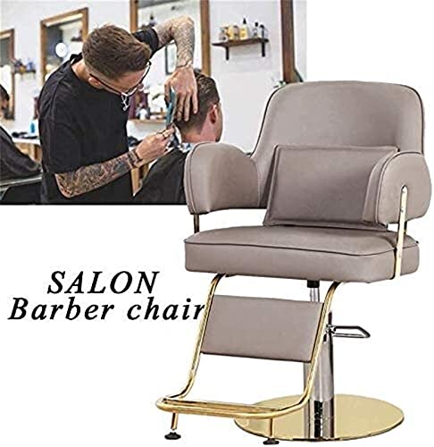 Salon Ligstoel, kappersstoel, salon, kapper, hydraulische kapper, salonstoel, kapsalon, professionele salon, tattoostoel voor salon beauty apparatuur (kleur: zwart + goud 1) - Image 3