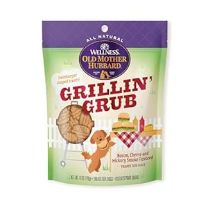 Wellness old mother hubbard grillin grub dog biscuits natural seasonal summer inspired treats bacon cheese hickory smoke flavor 6 ounce bag  urban country home decor