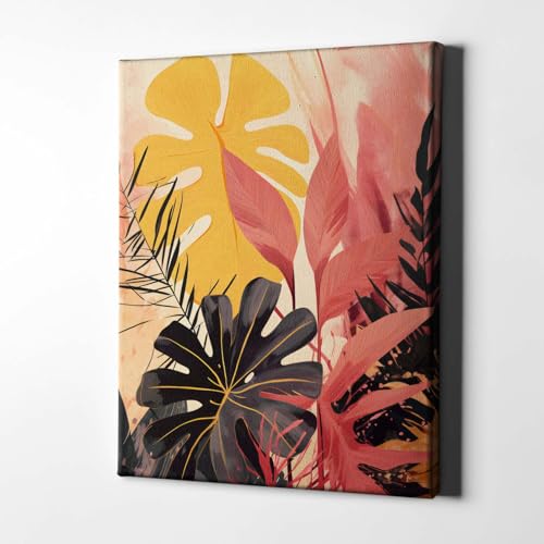 Impression Monstera Rose Jaune Grand Cadre Tropical Radiance - 4