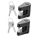 GARVALON 2 Sets Black Trailer Coupler Lock Trailer Lock for Secure Hitching Durable Coupler Lock for Trailer RV and Boat Use 1/4 Size Easy Installation