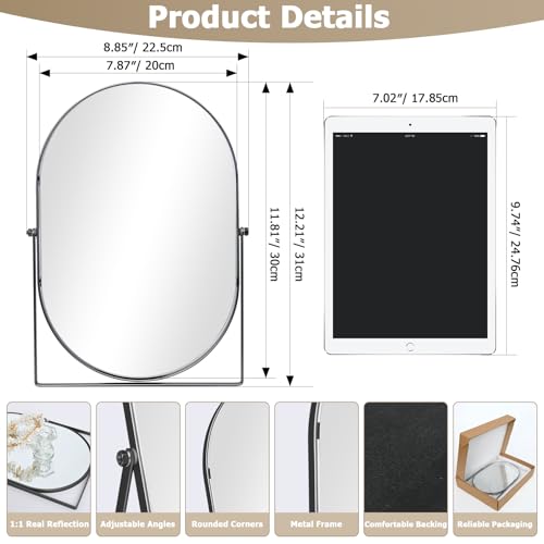 Espejo Ovalado de Mesa Ajustable para Maquillaje miniatura 3