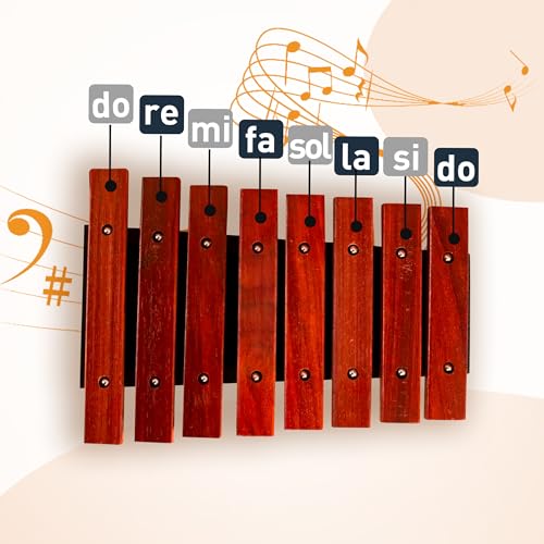8 Note Xylophone Wooden Glockenspiel Xylophone With 2 Wooden Mallets Music Tools Percussion Instrument (9.5 inch)