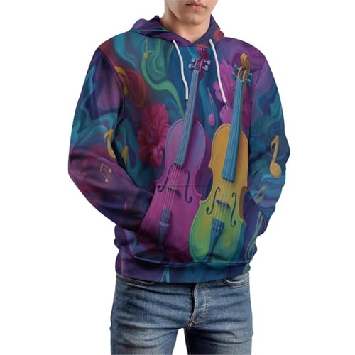 Sweat 3D motif note de guitare : pull à manches longues haut tendance - 5