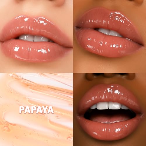 Image of Makeup Revolution Relove Roll Baby Lip Oil- Papaya | Deeply Hydrating Lip Oil for Dry, Cracked Lips | Lightweight, Non-Sticky, Glossy Lip Care with Nourishing Goji Extract- 8ml (Pack of 2)
