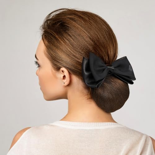 Ipetboom 2 Pzs Cubierta para Moño con Red y Pinzas para Cabello para Mujer Accesorios Elegantes para Trabajo Diario, Danza y Oficina miniatura 4