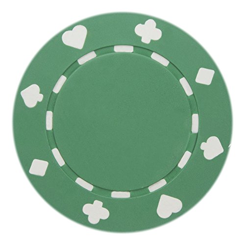 Brybelly Suited Poker Chips (50-Piece), Green, 11.5gm