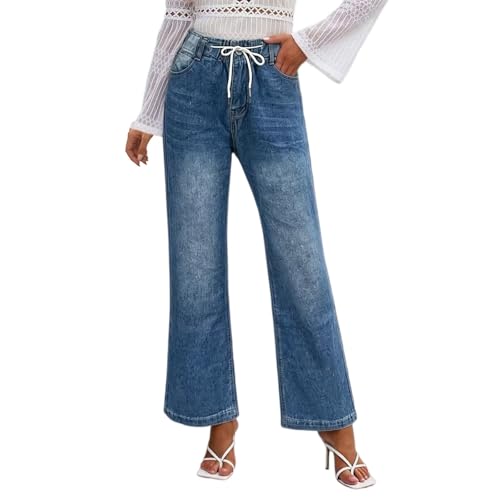 Jean évasé pour femme taille haute élastique confortable
