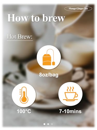 Image of LOOMICA Mango Ginger Tea Bags, Caffeine-Free, Spiced Herbal Tea with Ginger, Cardamom & Cinnamon, Naturally Sweet & Tropical Vibe, Perfect for Relaxation, 20 Counts