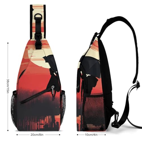 Bolso cruzado deportivo casual para senderismo 38x20cm miniatura 2