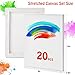Stretched Canvas for Painting - 8x10 Inch/20 Canvas Value Pack - Triple Primer Acid Free 100% Cotton Blank Canvas for Painting Supplies Oil and Acrylic Pouring Art Watercolor