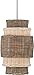 Minka Lavery 1071-84 Montauck Bay Weathered Grey and Natural Wicker Pendant, 1-Light 60 Watt, 26"H x 10"W, Brushed Nickel