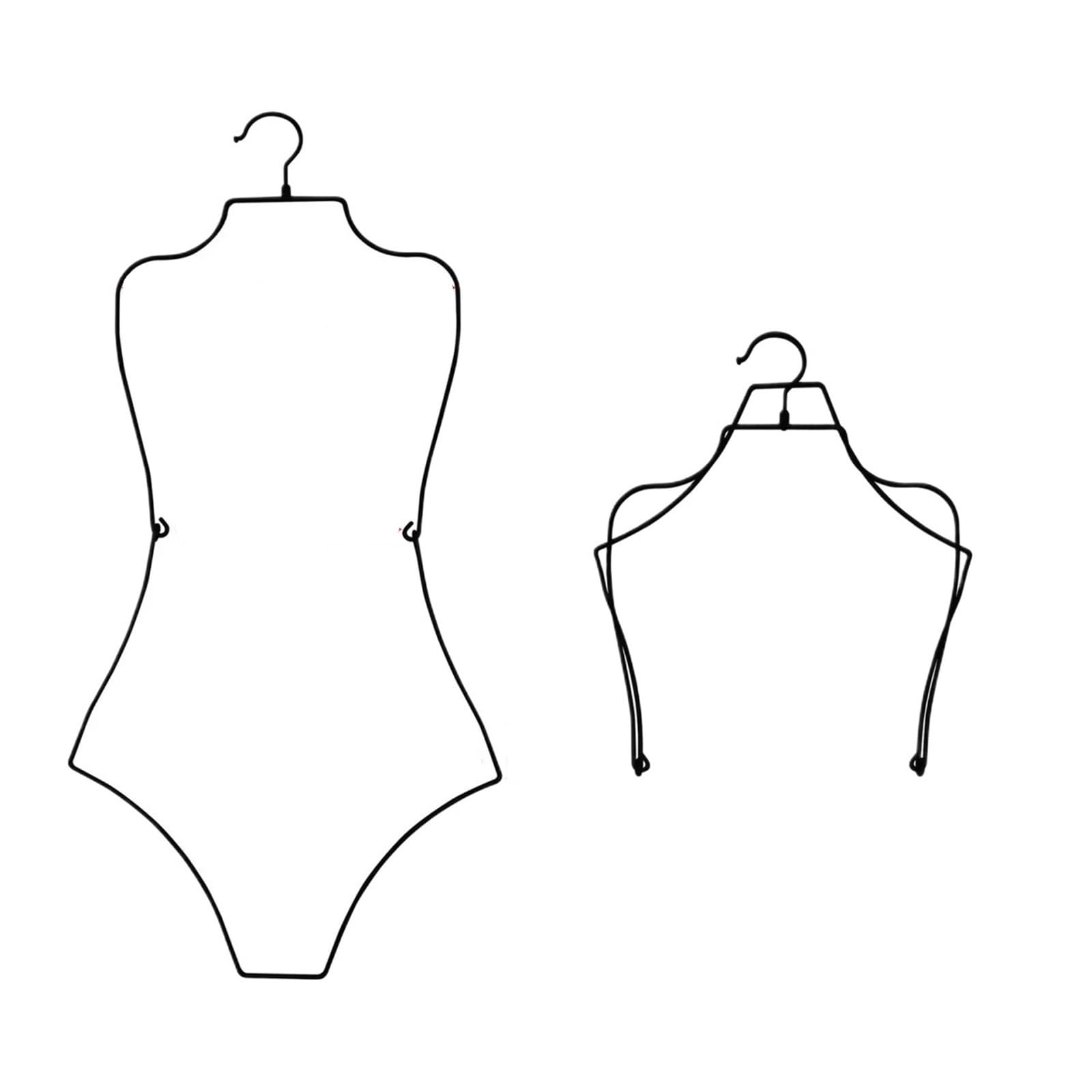 Body Shape Bikini Hanger 1Pc Swimsuit Hanger Lingerie Display, Body Shape Rack Bikini(Black)