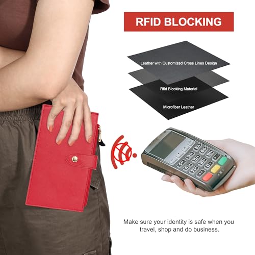Image of Travelambo RFID Wallet Women Large Size Bifold Multi Card Wallet Case with Zipper Pocke Credit Card Holder for Women