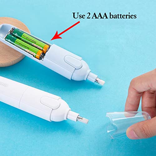Ranvi 2Pcs Battery Operated Pencil Eraser Electric Eraser With 20 Eraser Refills For Artist Drawing, Sketching, Drafting, Architectural Plans, Arts And Crafts #TOP6