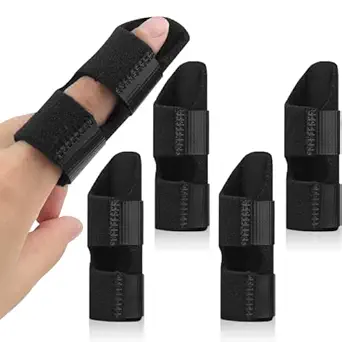 5Pcs Trigger Finger Splint, Finger Braces Joint Stabilizer, Adjustable Mallet Splint and Hand Brace, Finger Straightener for Arthritis – Fits Thumb, Index, Middle, Ring and Pinky Fingers(5PCS)