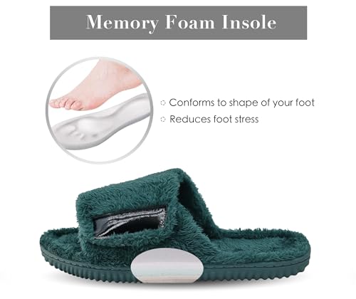Image of Panda Bros Adjustable House Slippers for Men Soft Open Toe Breathable Indoor Outdoor Slip on Slides Slippers with Memory Foam for Home Bedroom
