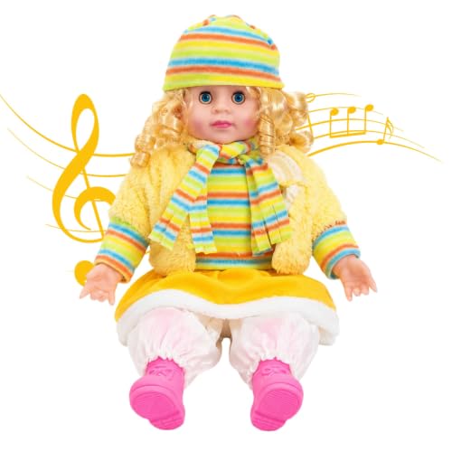 Image of SHAKTISM Poem Doll Small Singing Songs Doll - 50 cm Big Size Musical Plush Soft Doll with Sound, Cute Clothing Doll Toy for Kids & Toddlers, Gift for Girls Age 1-6 Years (Yellow)