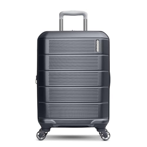 Image of American Tourister Stratum 2.0 Carry-On Luggage, Expandable Hardshell Suitcase with Spinner Wheels, Ergonomic Handle Grip, Durable ABS Shell, Large Zipper Pulls, Max Capacity Interior - Charcoal