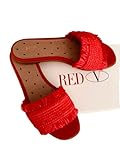 abito red valentino 2017  Ciabattina in rafia Red Valentino colore rosso (numeric_39)