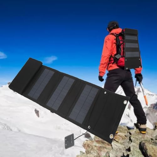 Cargador solar de 25W HUSHUI con 8 paneles USB para camping 6