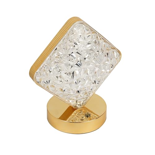 Image of Lexton Triangular Pyramid Crystal Lamp | USB LED Table Light with 3 Mood Changing Colors | Stylish Design for Gifting & Home Lighting (Pack of 1)