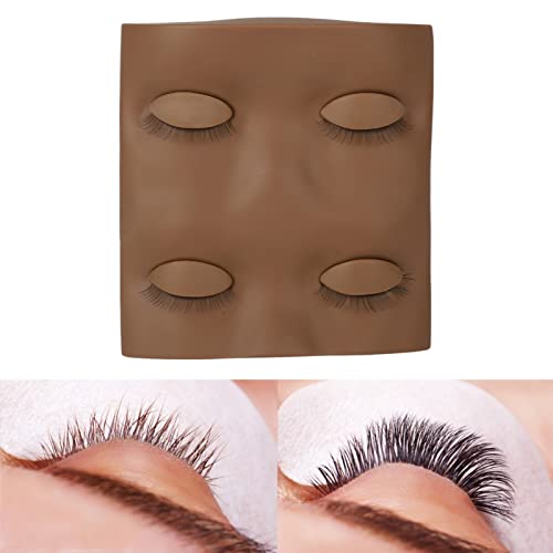 Replacement Eyelids for Lash Mannequin Head Removable Eyelids with Eyelashes Mannequin Replacement Eyelids for Lash Practice Makeup Eyelash (Coffee Color) - Image 3
