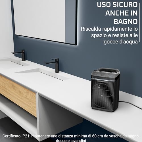 Rowenta Intense Comfort Aqua, Termoventilatore Da Bagno, Silenzioso E Compatto, Riscaldamento Rapito, Potenza Di 2400W, Sicuro E Potente, SO6550 - 7