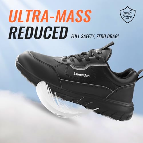 Image of Steel Toe Shoes for Men, Lightweight Safety Work Shoes, Breathable Puncture-Resistant Work Shoes for Warehouse, Factory and Light Construction