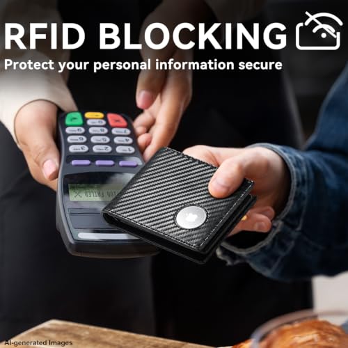 Image of furid Minimalist AirTag Wallet for Men: RFID Front Pocket Card Holder