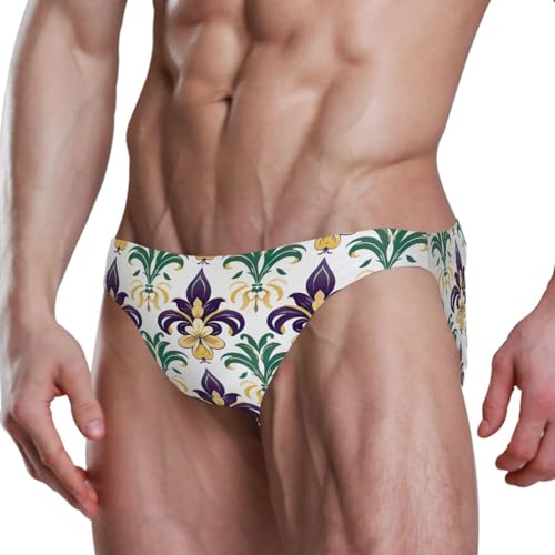Mens Mardi Gras Fleur De Lis Bikini Swimsuit Swimwear Swim Briefs for Men 213427754