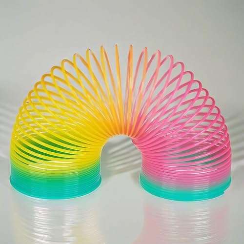 STUWU Regenbogenspirale Treppenläufer Spirale Lauffeder Springfeder Springspirale Kultspielzeug ca 7,5 cm