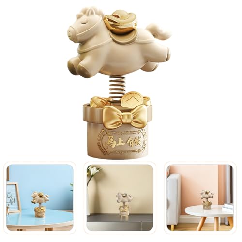Figurine de cheval résine beige mini décoration bureau et ornement table - 8