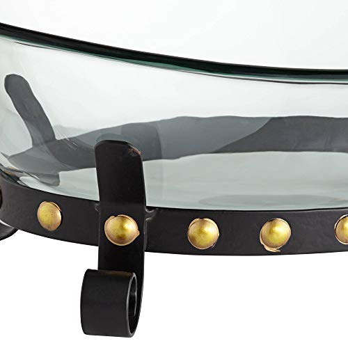Kensington Hill Rayden 23 1/4" Wide Decorative Glass Bowl With Studded Base #TOP6