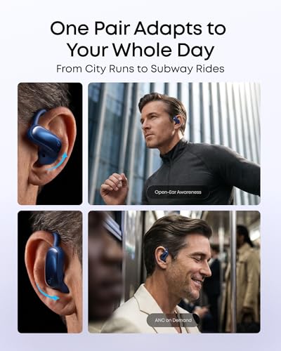 Image of Soundcore AeroFit 2 Pro by Anker, Open-Ear with Semi-in-Ear Active Noise Cancellation, Dual-Form Earbuds, Adjustable Ear Hooks, Hi-Res, LDAC, 4-Mic AI Clear Calls, IP55 Water-Proof, Wireless Charging