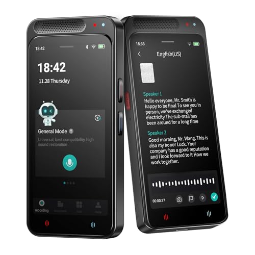 AI Voice Recorder, Digital Voice Recorder with Unlimited Transcription, Summarize, Translation, 80GB Voice to Text Smart Recorder Transcriber, Support 134 Languages, AI Recorder for Lectures, Meetings