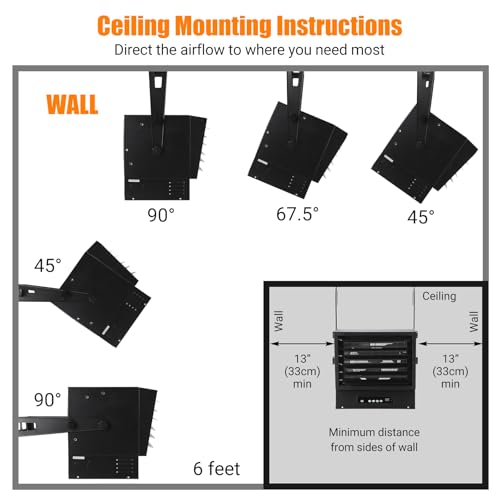 10000W Garage Heater 240V Digital Fan-Forced Wall Mount Shop Heater with Full-Function Remote, Hardwired Shop Heater with 12H Timer, Overheat Protection, Ideal for Garage, Workshop by Towallmark - Image 6