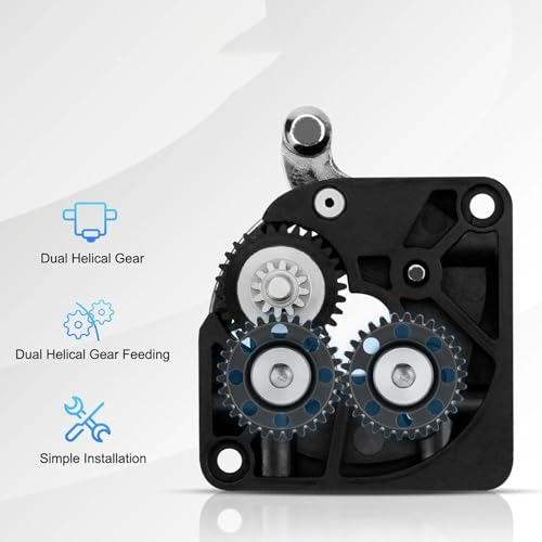 Cheotime K2 Plus All Metal Extruder Gear Kit, Dual Gear Extruder Kit mit DLC Beschichtung und perforiertes Leichtgewichtskompatibilität für K2 Plus 3D Drucker