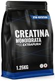 Creatina Monoidrata Polvere Extrapura - 1,25 kg (367 Porzioni) con Inulina - Vegan e Prodotta in Germania - Creatine Monohydrate Powder