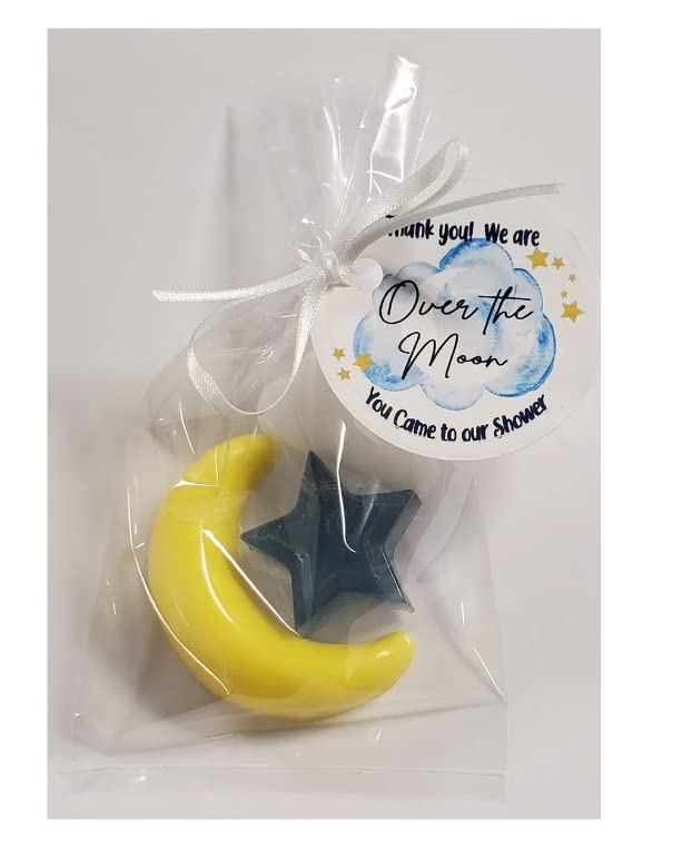 10 Baby Shower Favors Love You to the Moon and Back Twinkle Little Star - Personalized Tags Star Soaps Gender Reveal
