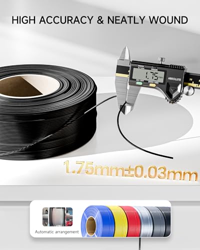 Image of Creality PETG Filament Refill 1.75mm 3D Printer Filament, 2kg (4.4lb) Refilament for Bambu Lab Reusable Spool, Dimensional Accuracy ±0.03mm, Black(2-Pack)