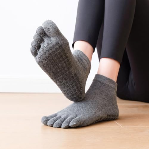 Non-Slip Five Toe Socks for Yoga, Pilates, Barre – Comfortable Grip Socks Made from Combed Cotton3