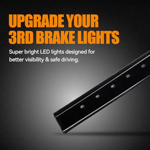 Image of Third 3rd Brake Light LED for 2013-2018 Toyota Rav4, High Mount Rear Brake Lights Assembly for 2010-2019 Lexus GX460, Waterproof Center Cab Lamp Stop Light (Black)