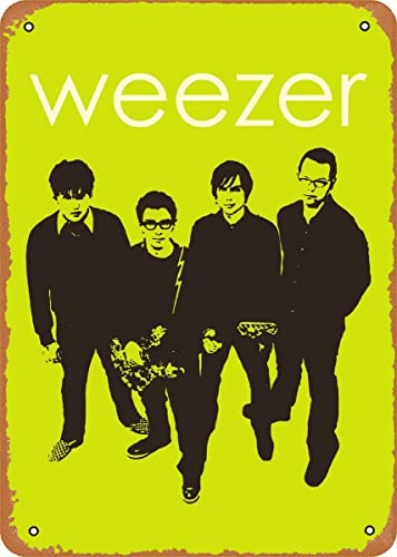 Music Weezer - Cartel de metal vintage para decoración de pared, 30,5 x 20,3 cm